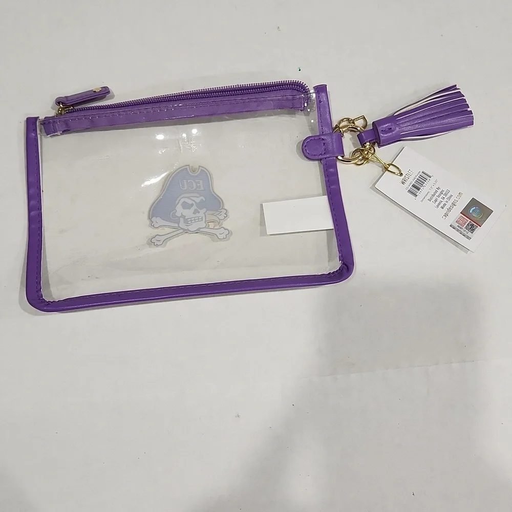 NWT ECU Purple Clear Accessory Pouch
